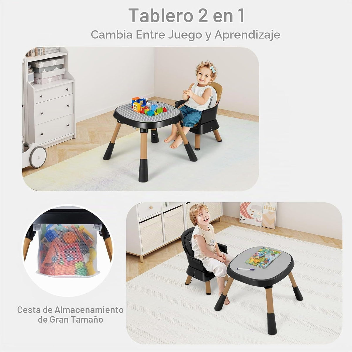 INFANS Silla alta 9 en 1, silla alta convertible para bebés y niños...