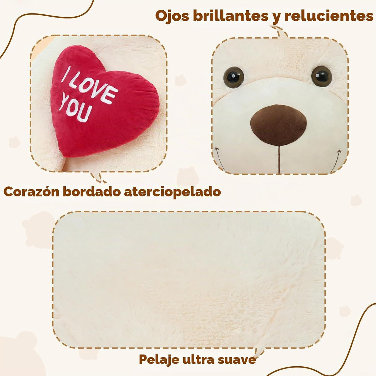 MaoGoLan Oso de Peluche Gigante de 5 Pies de Altura - Corazón Rojo...