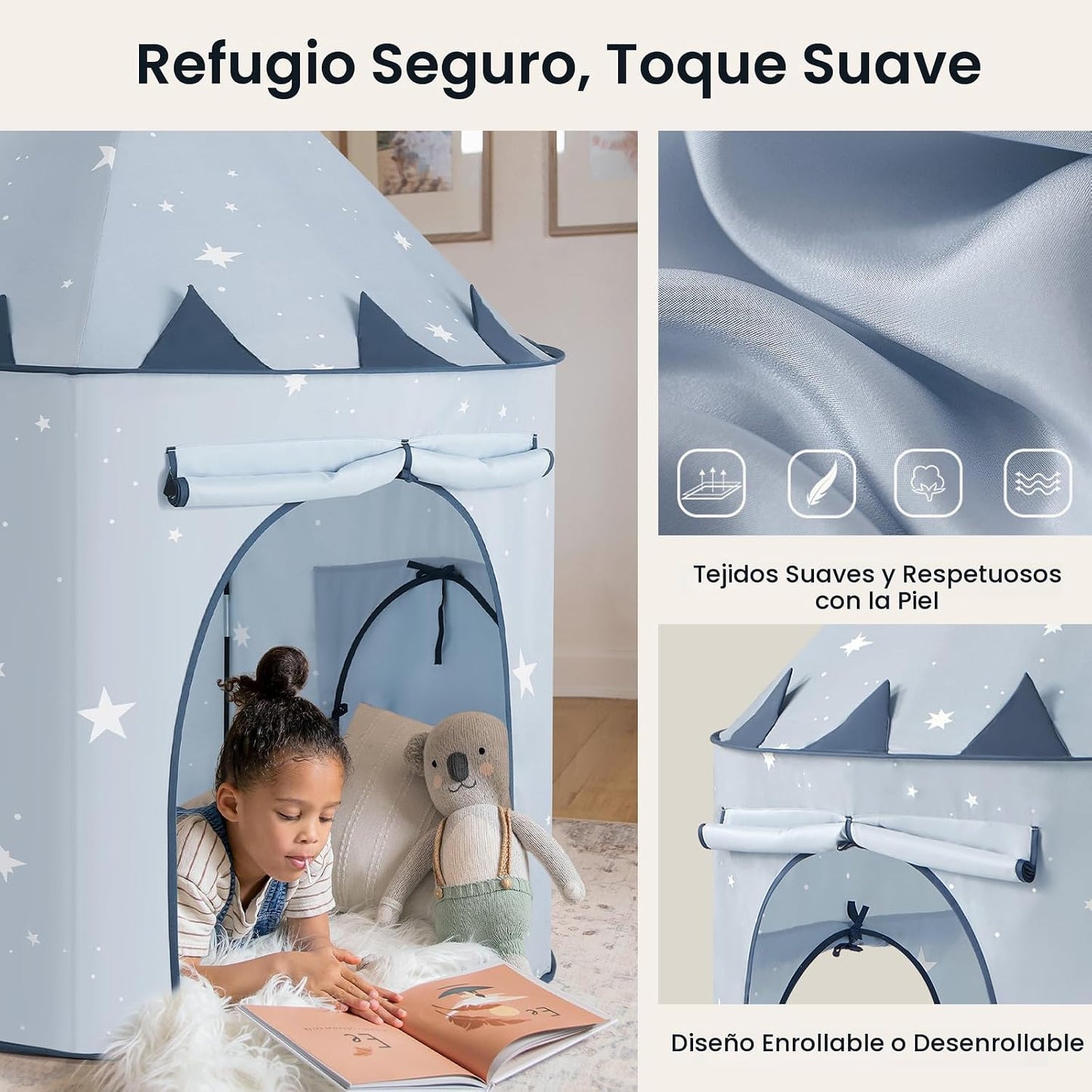 Tiny Land Túnel de bebé 3 en 1 para niños pequeños con piscina de p...