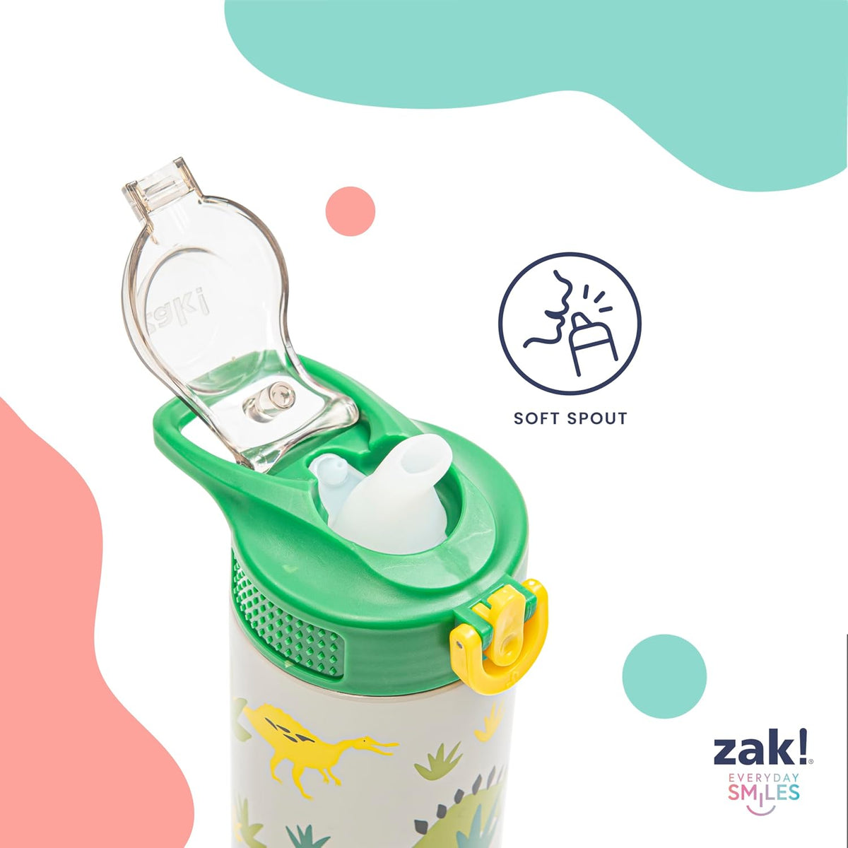 Zak Designs Botella de agua para niños de princesas Disney Sage par...