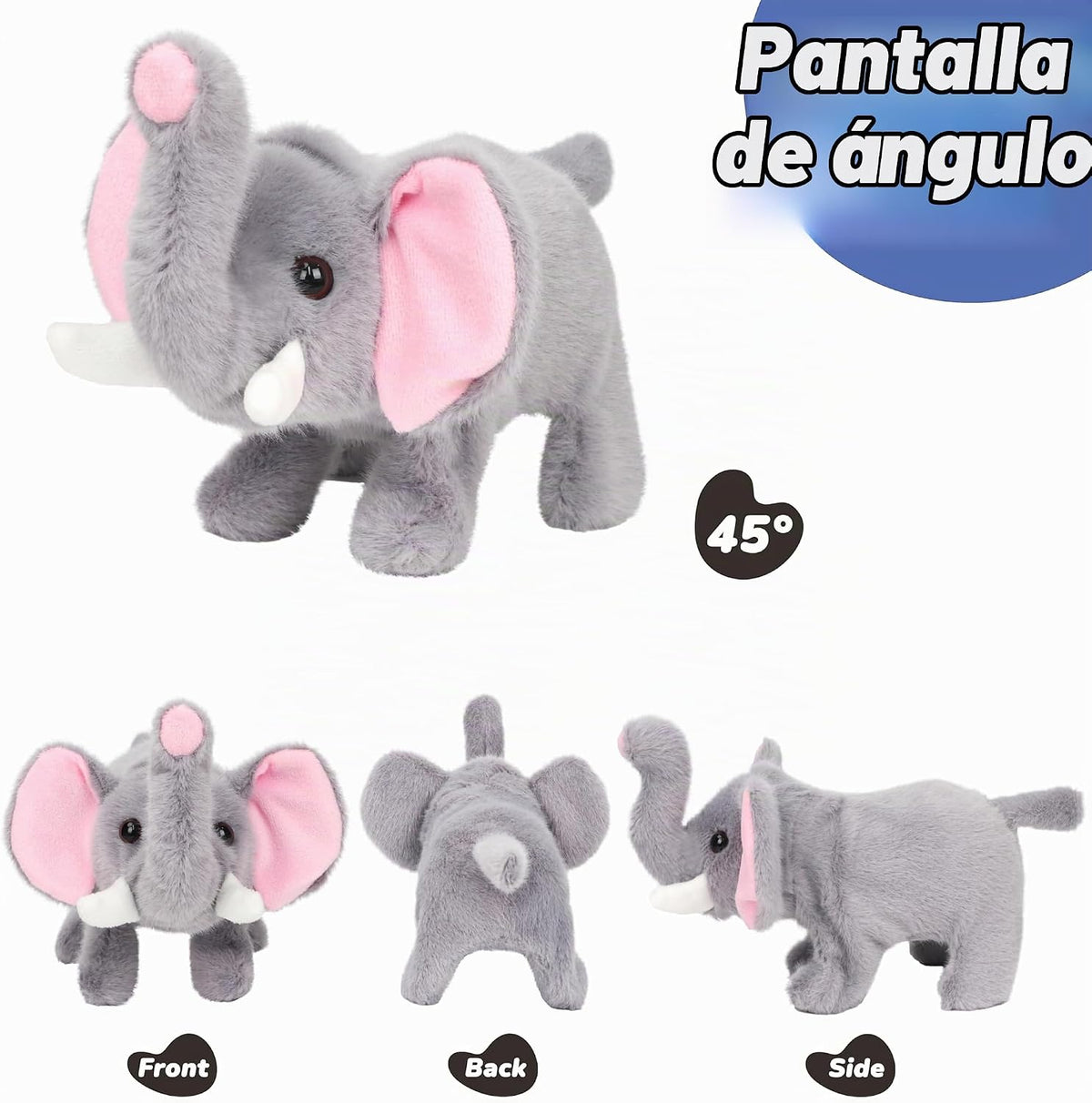 Hopearl - Elefante caminante interactivo Elephish de peluche electr...