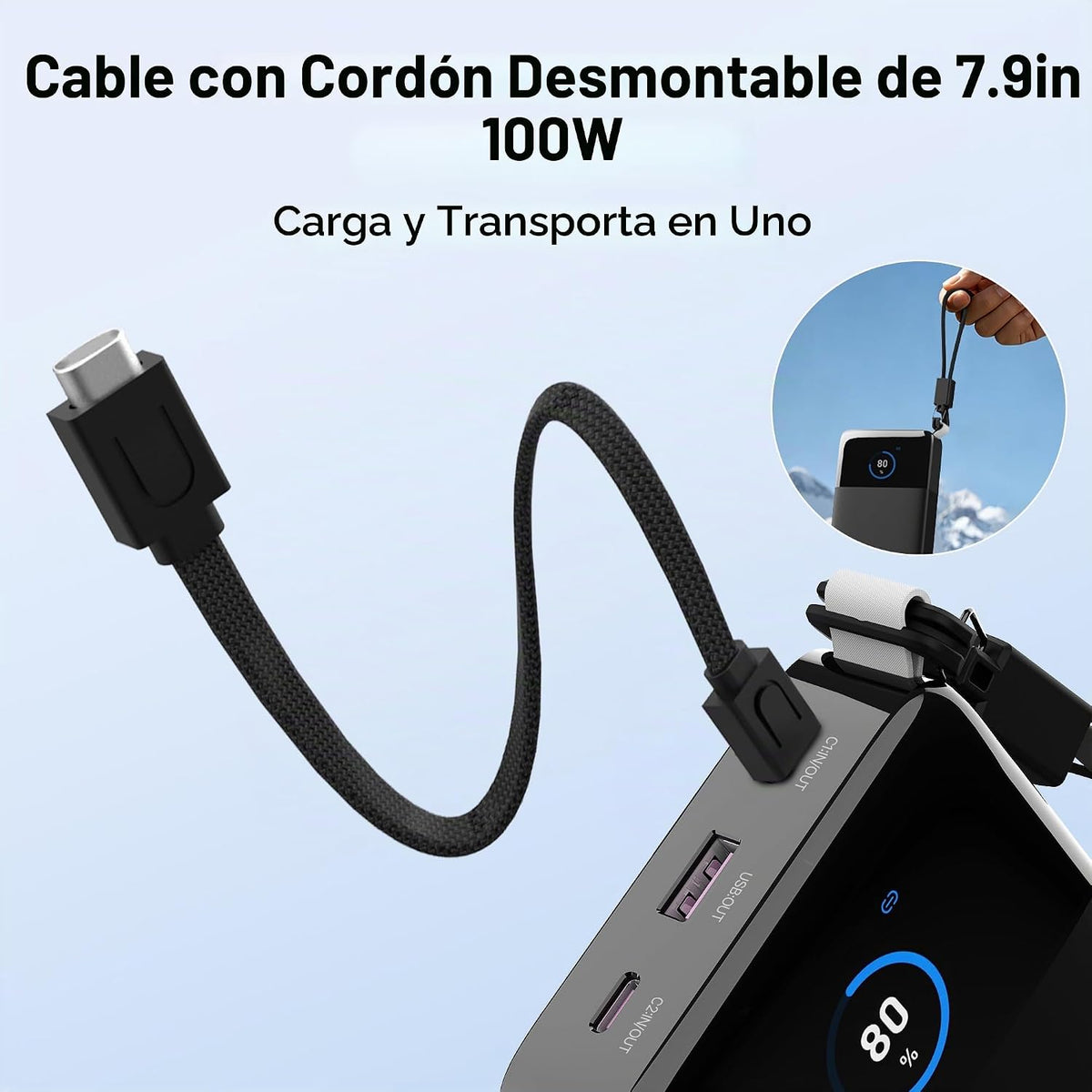Cargador portátil JUOVI 187W para portátil Power Bank 25000mAh con...