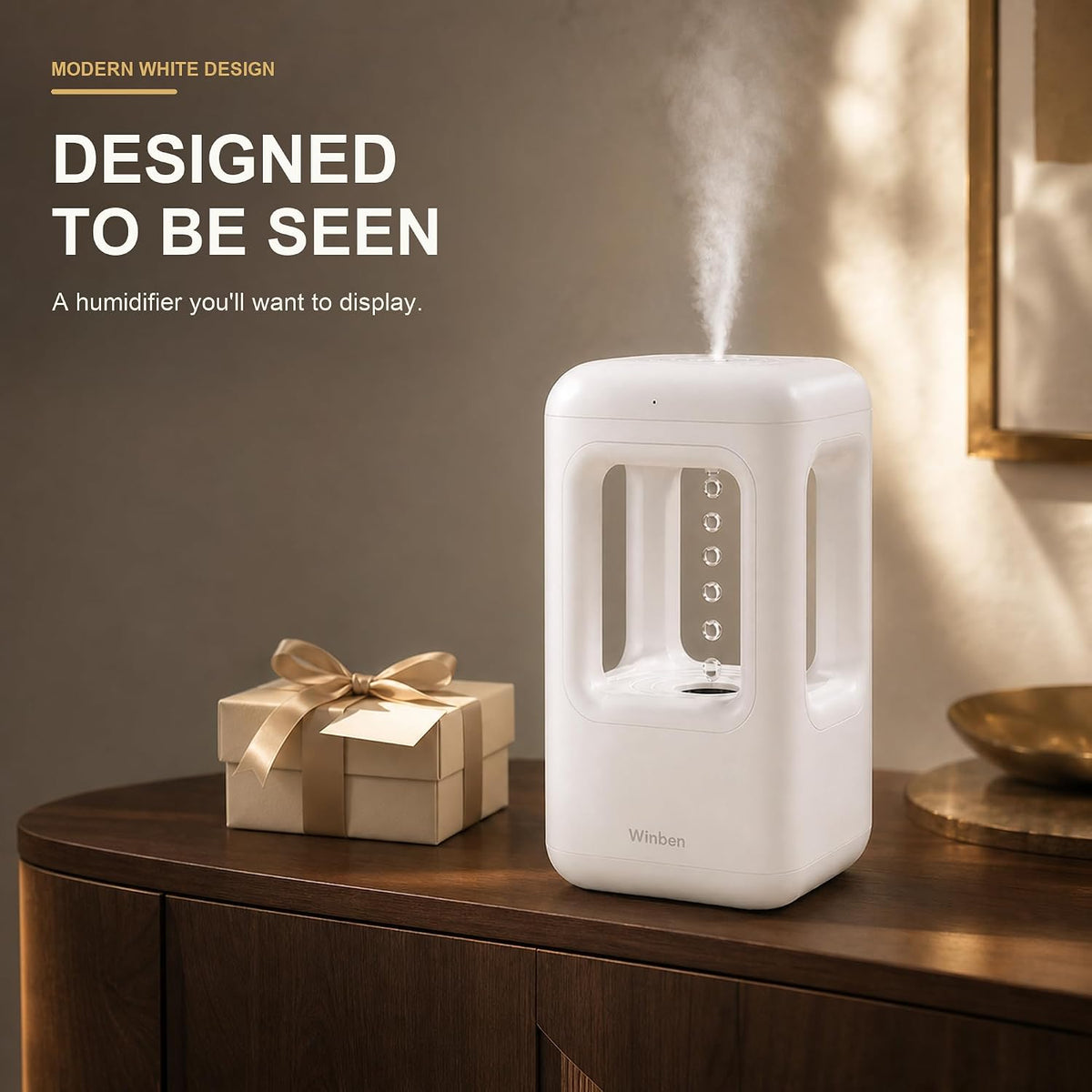 WINBEN Mini humidificador de niebla fría de 20.3 fl oz con pantalla...