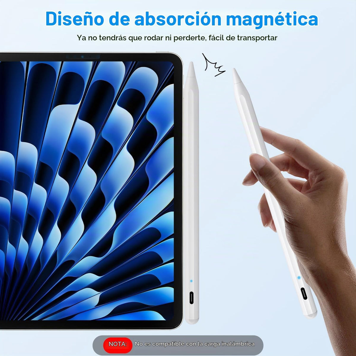 Lápiz capacitivo para iPad Apple: Carga rápida para lápiz de Apple...