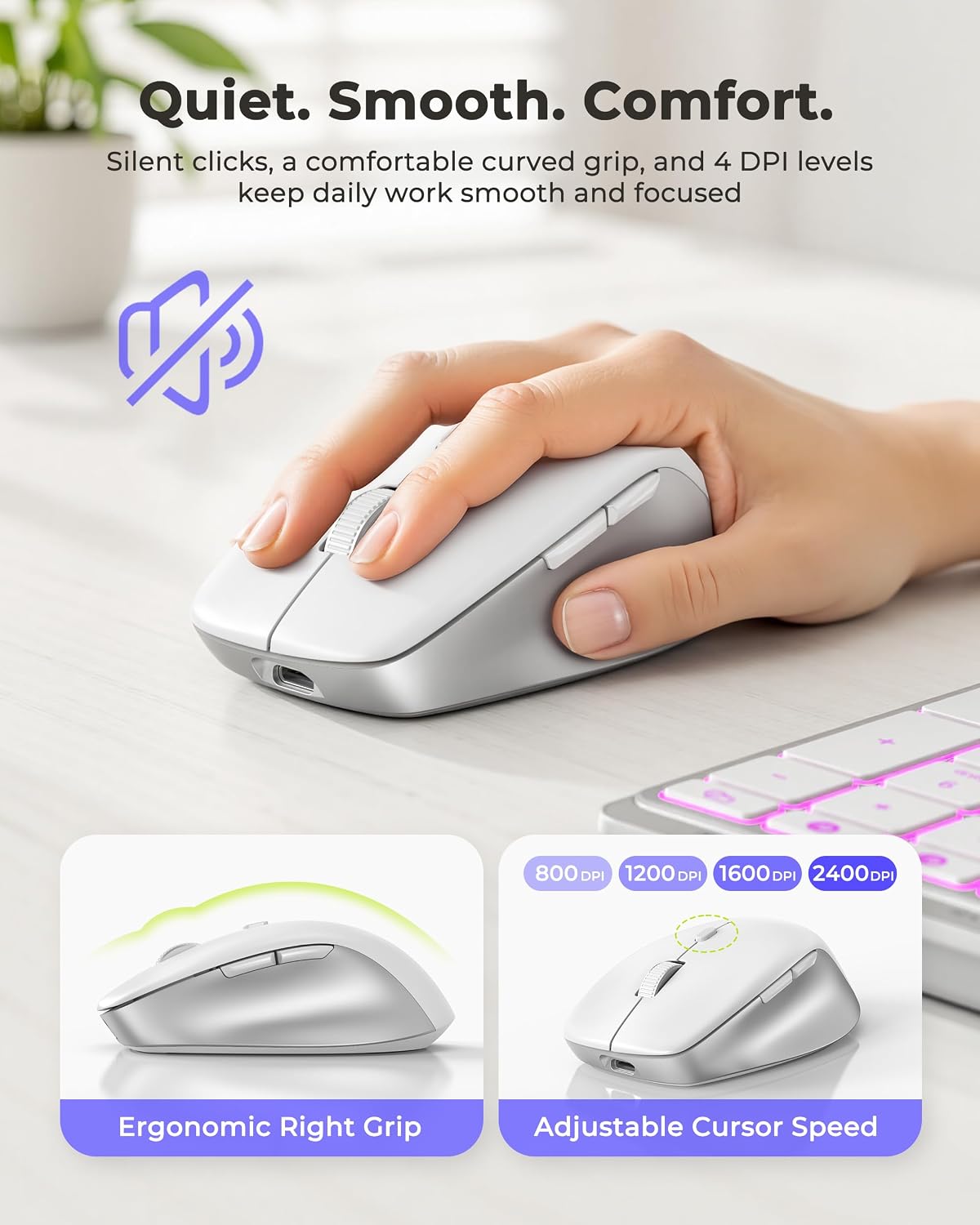 seenda COE64-3 Pro Combo de teclado inalámbrico Bluetooth y ratón |...