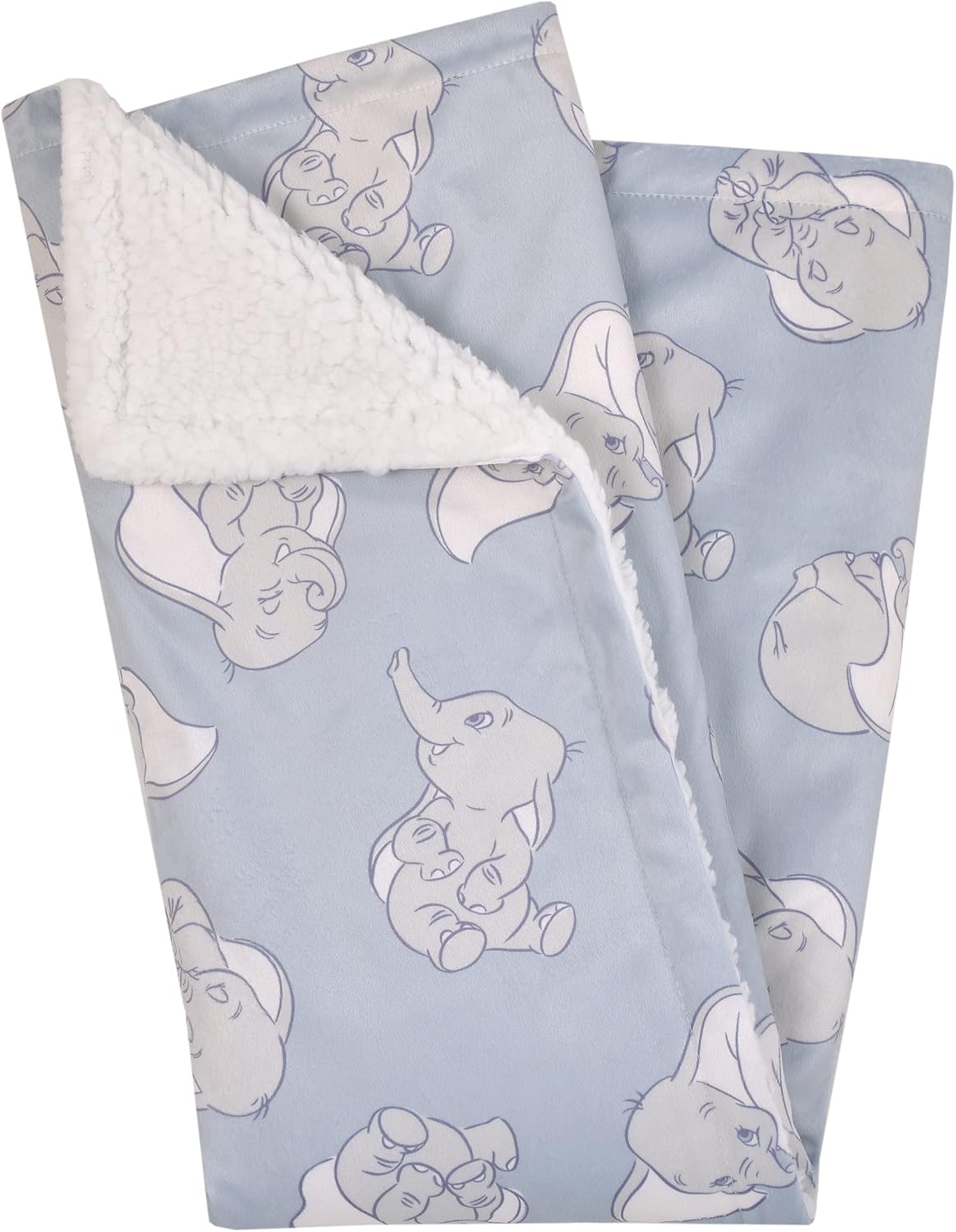 Disney Dumbo Dulce Pequeña Manta de Bebé Azul Claro y Blanca de She...