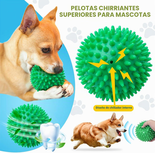 SHARLOVY - Bolas de juguete chillonas de 4.5'' para perros...