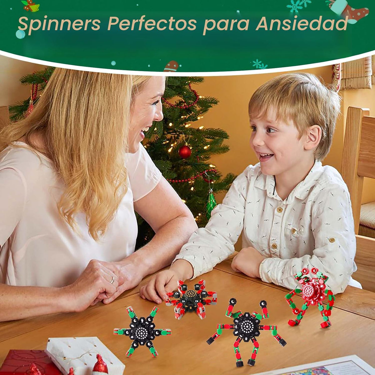 Gokeey Juguetes Fidget de Navidad Transformables Spinners Fidget pa...