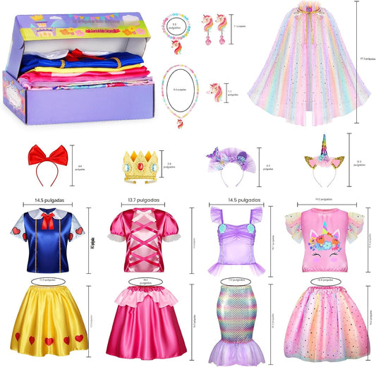 LIMIROLER Ropa de vestir de princesa para niña, disfraz de juego de...