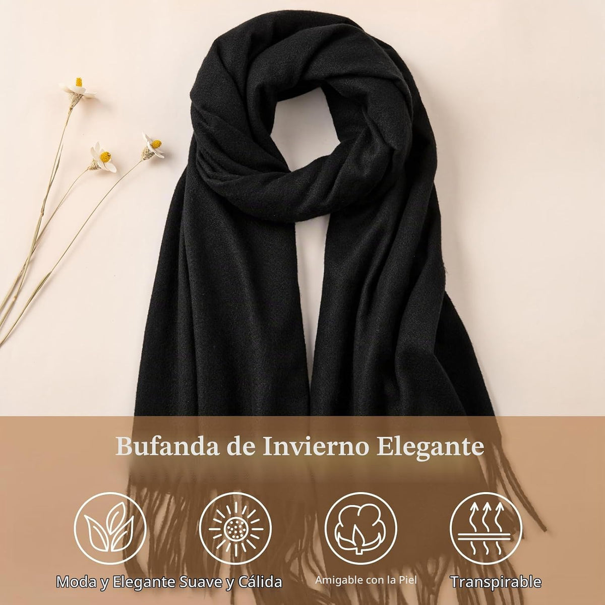 Premillow Bufanda de invierno para mujer, chal de pashmina, bufanda...