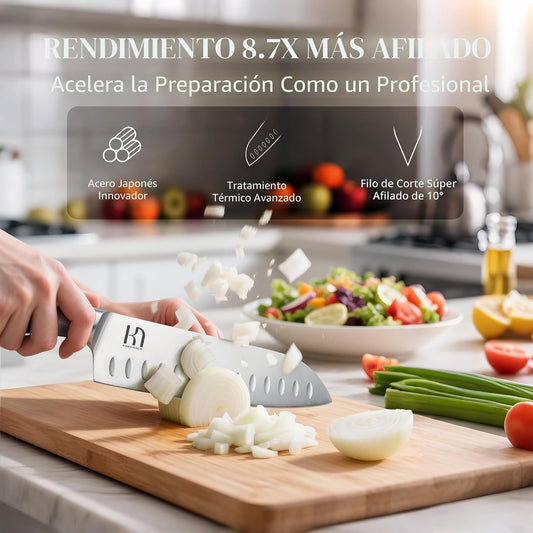 KnifeSaga - Juego de cuchillos de cocina de 17 piezas, premium, afi...