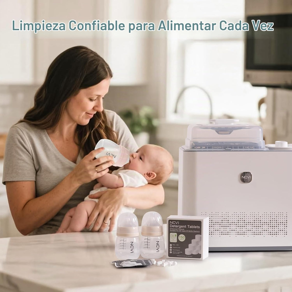 NCVI Tabletas de bloque de lavado de detergente, 150 unidades, comp...