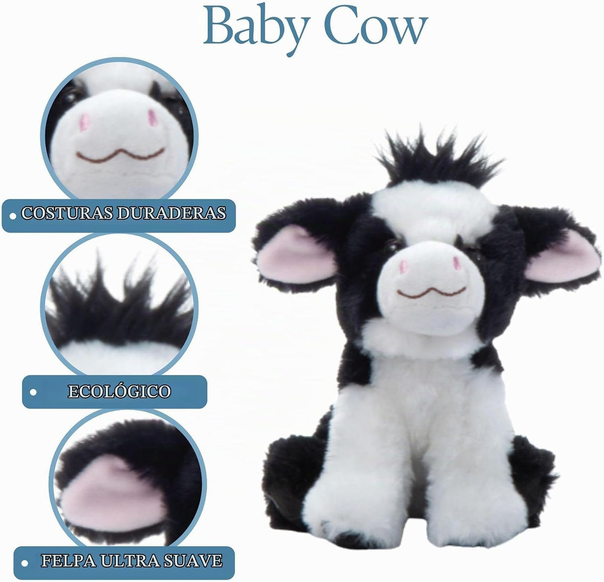 The Petting Zoo Peluche de vaca, Babiez, regalos para niños, 6 pulg...