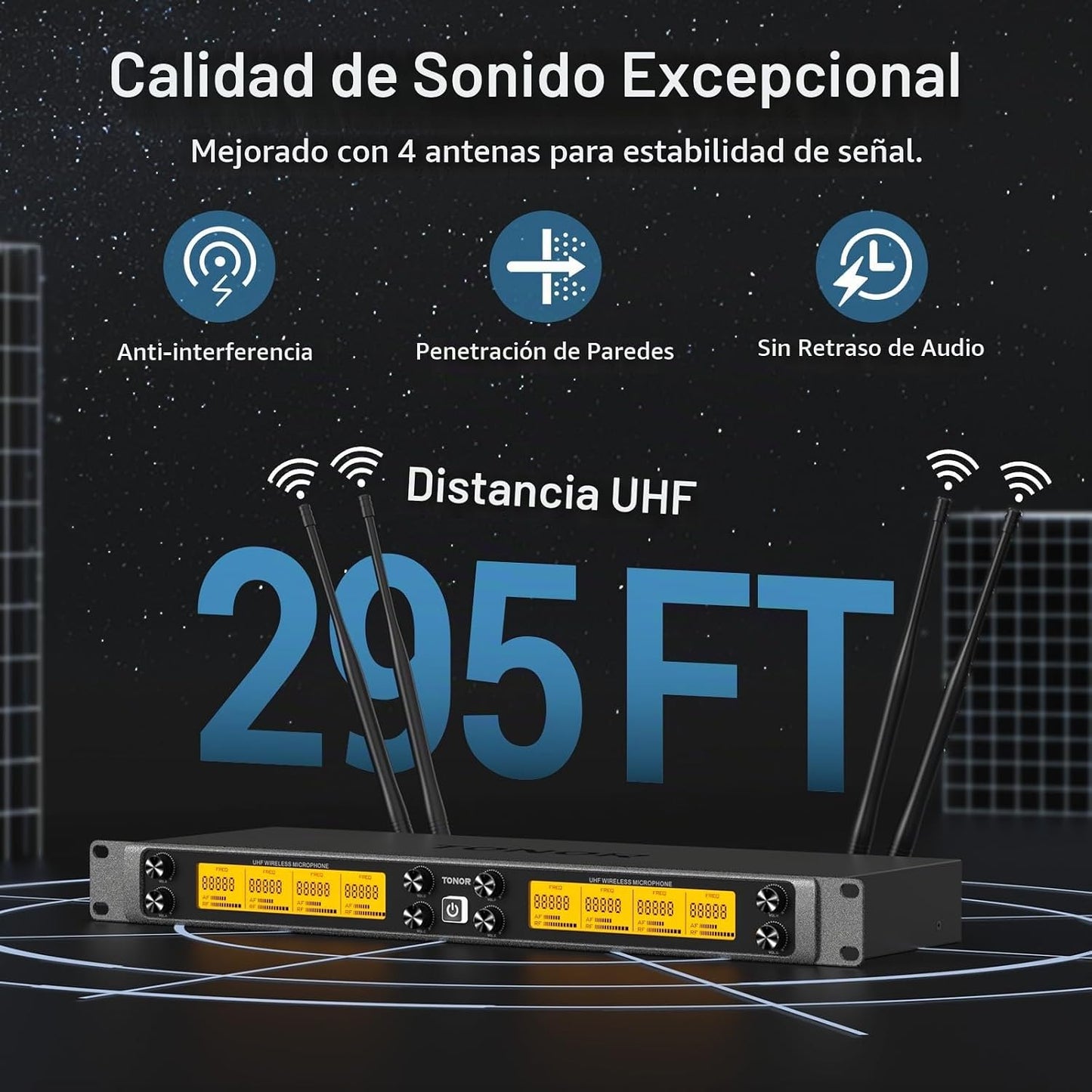 Sistema de Micrófono Inalámbrico TONOR, Micrófono Inalámbrico de 12...