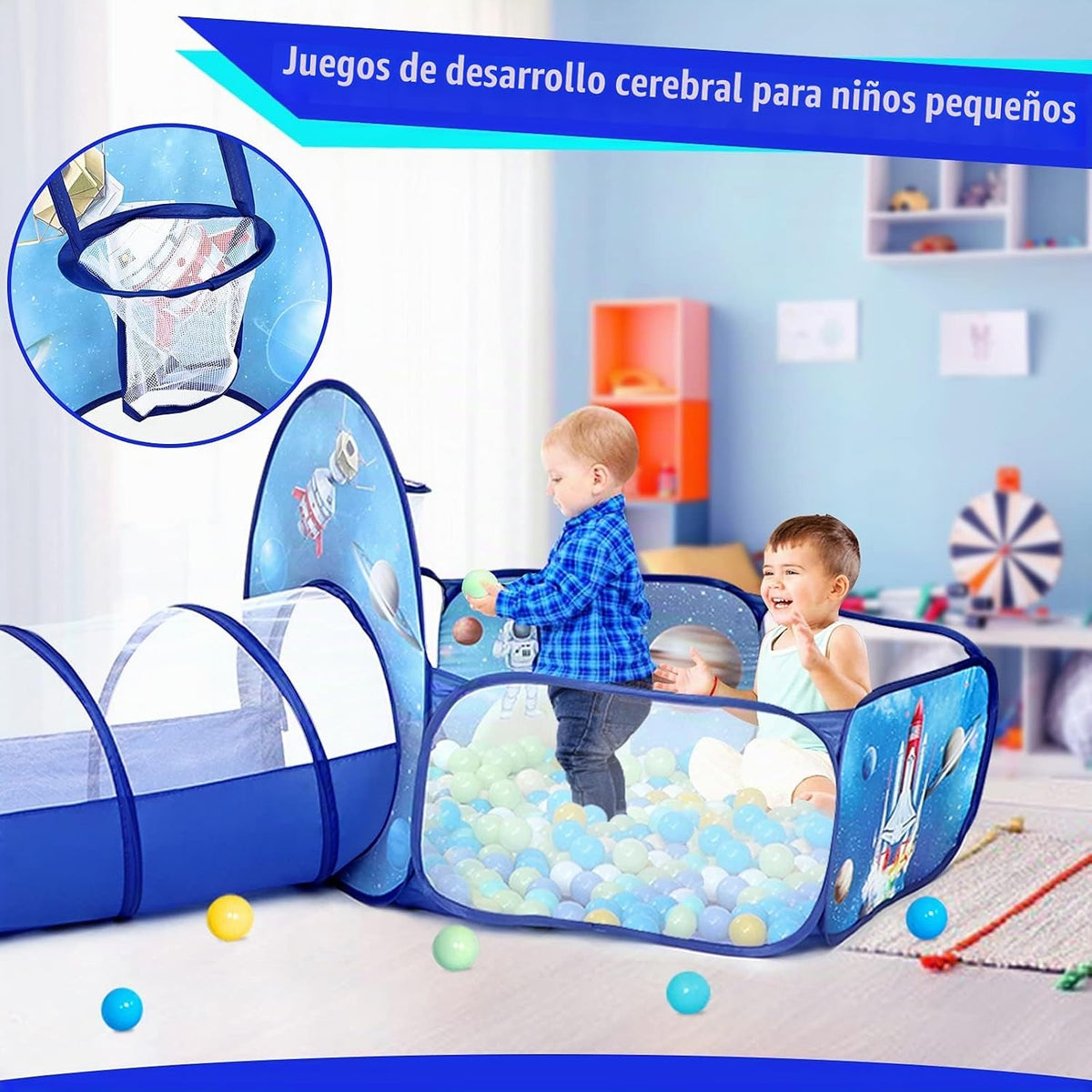 PigPigPen Tienda de campaña de 3 piezas para niños con hoyo de bola...