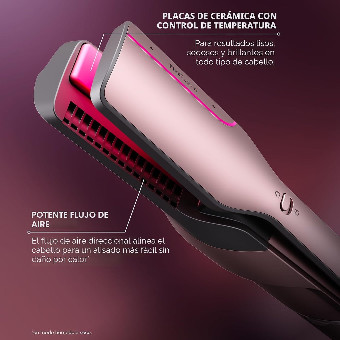 Shark FlexFusion - Moldeador de aire de cerámica, alisador+rizador,...