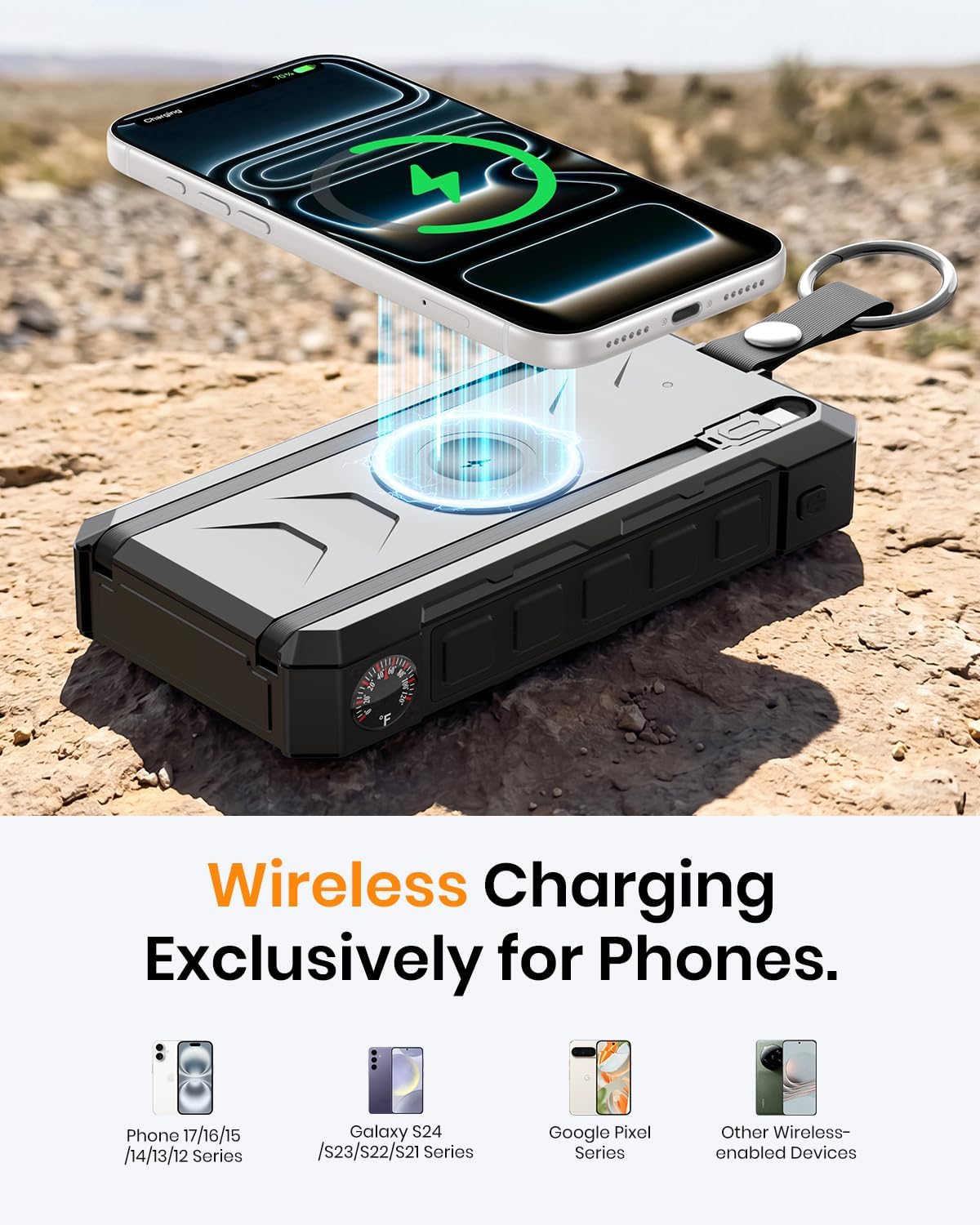 SOARAISE 50000mAh 22.5W Cargador portátil inalámbrico del banco de...