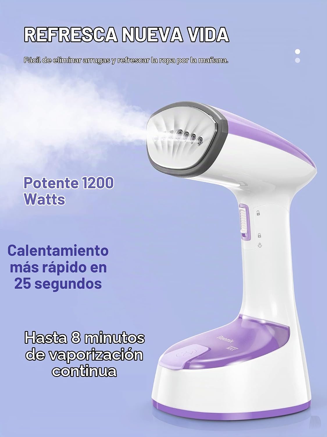 Vaporizador para ropa, diseño plegable de mano, removedor de arruga...