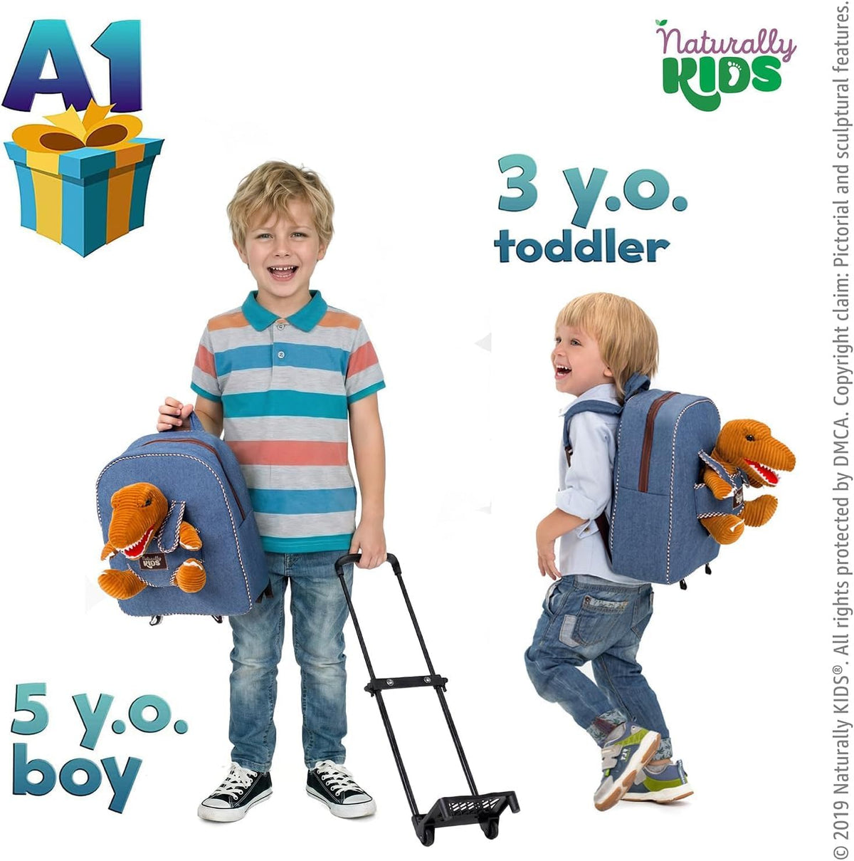 Maleta para niños pequeños con juguetes de dinosaurio, mochila roda...