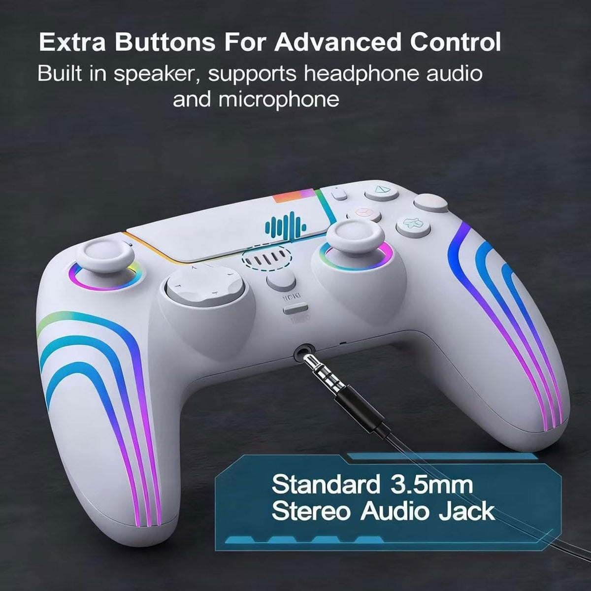 Controlador de juego inalámbrico RGB para PlayStation 5, reemplazo...