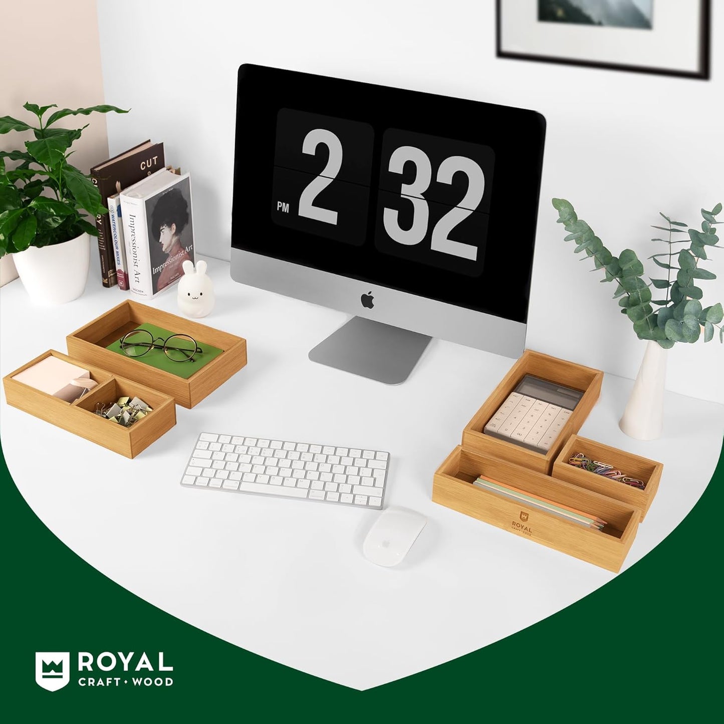 ROYAL CRAFT WOOD Soporte Premium de Notas Adhesivas de Bambú Carbon...