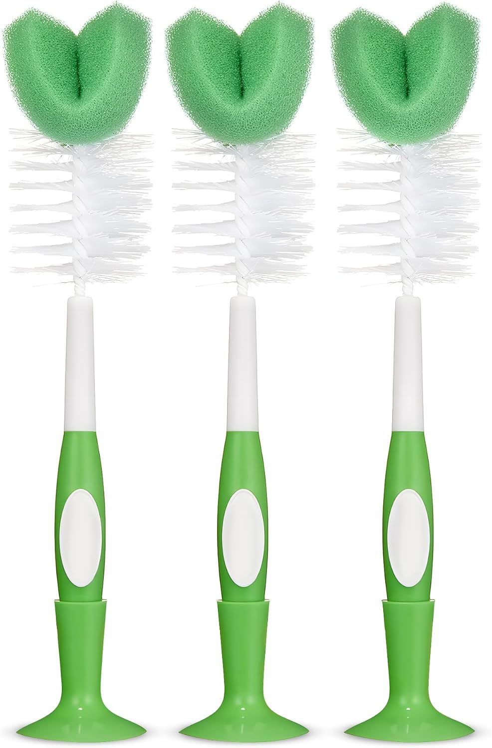 Amazon Basics - Cepillo para botellas (paquete de 3), color blanco...