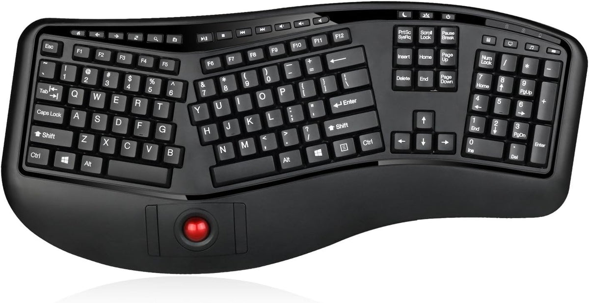Adesso Teclado ergonómico inalámbrico 2 en 1, WKB-3500UB, negro | E...