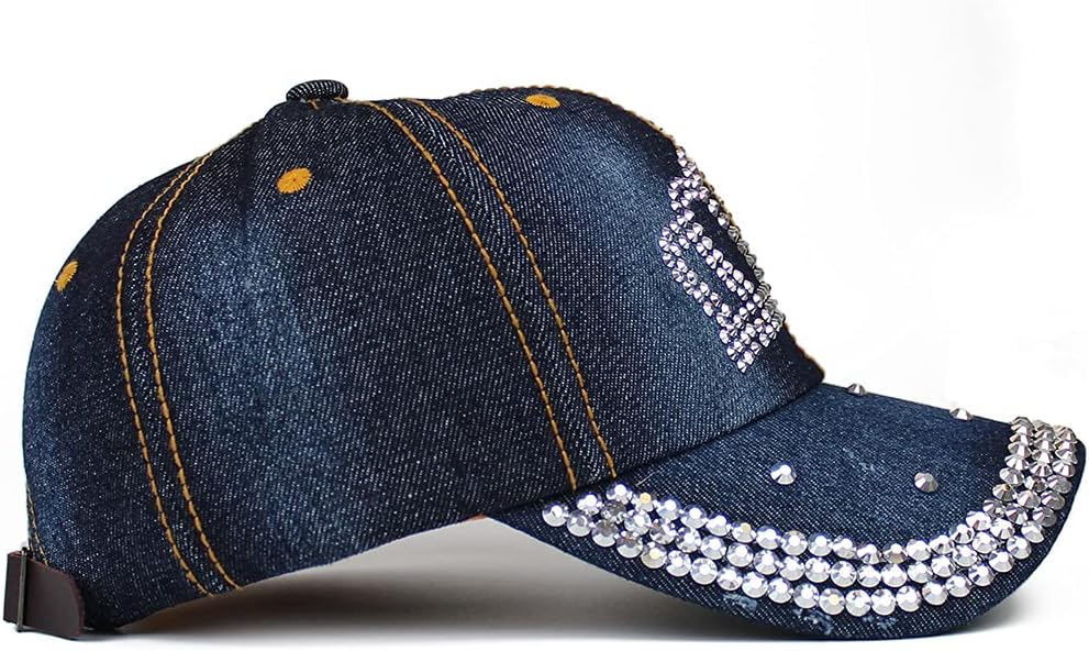 Gorra de béisbol ajustable para mujer, con diamantes de imitación b...