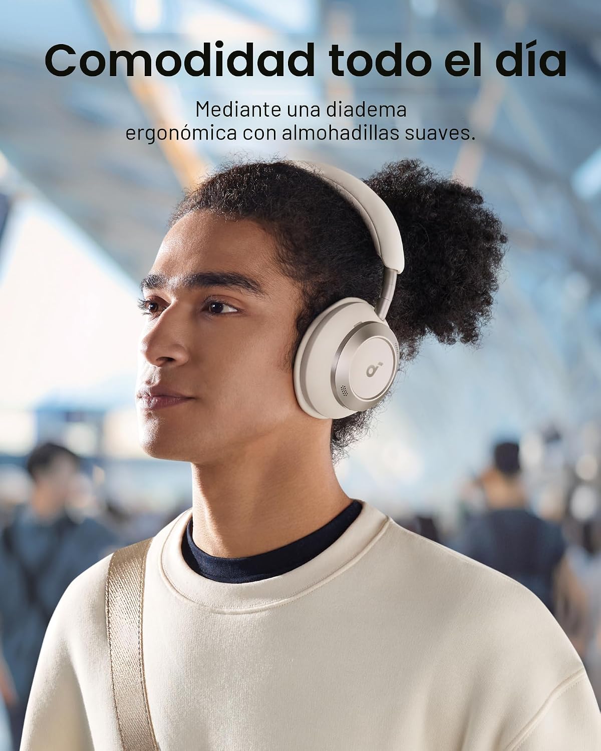 Soundcore Space One Pro, auriculares supraaurales FlexiCurve, auric...
