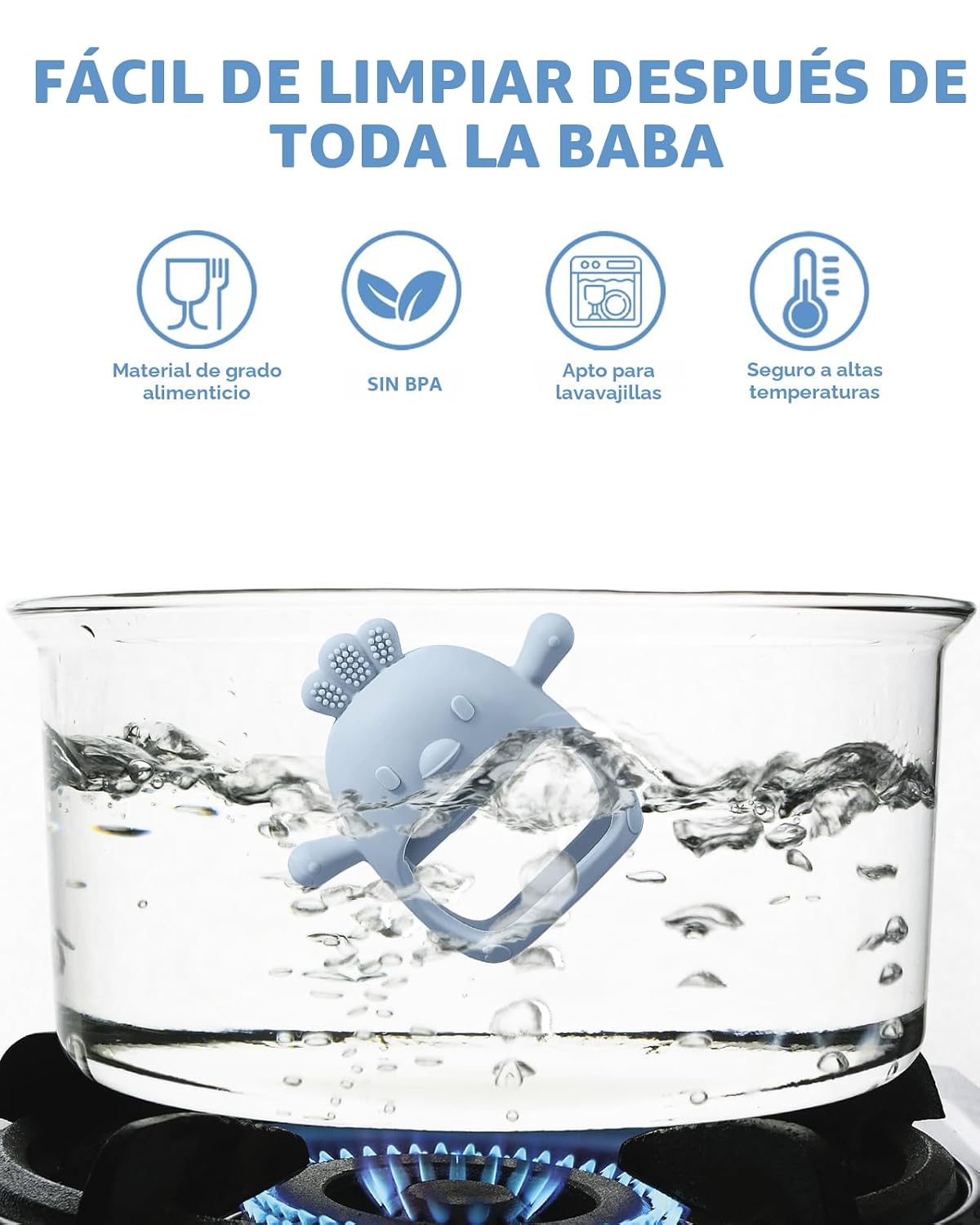 ChooKaChoo Paquete de 2 manoplas de dentición de silicona para bebé...