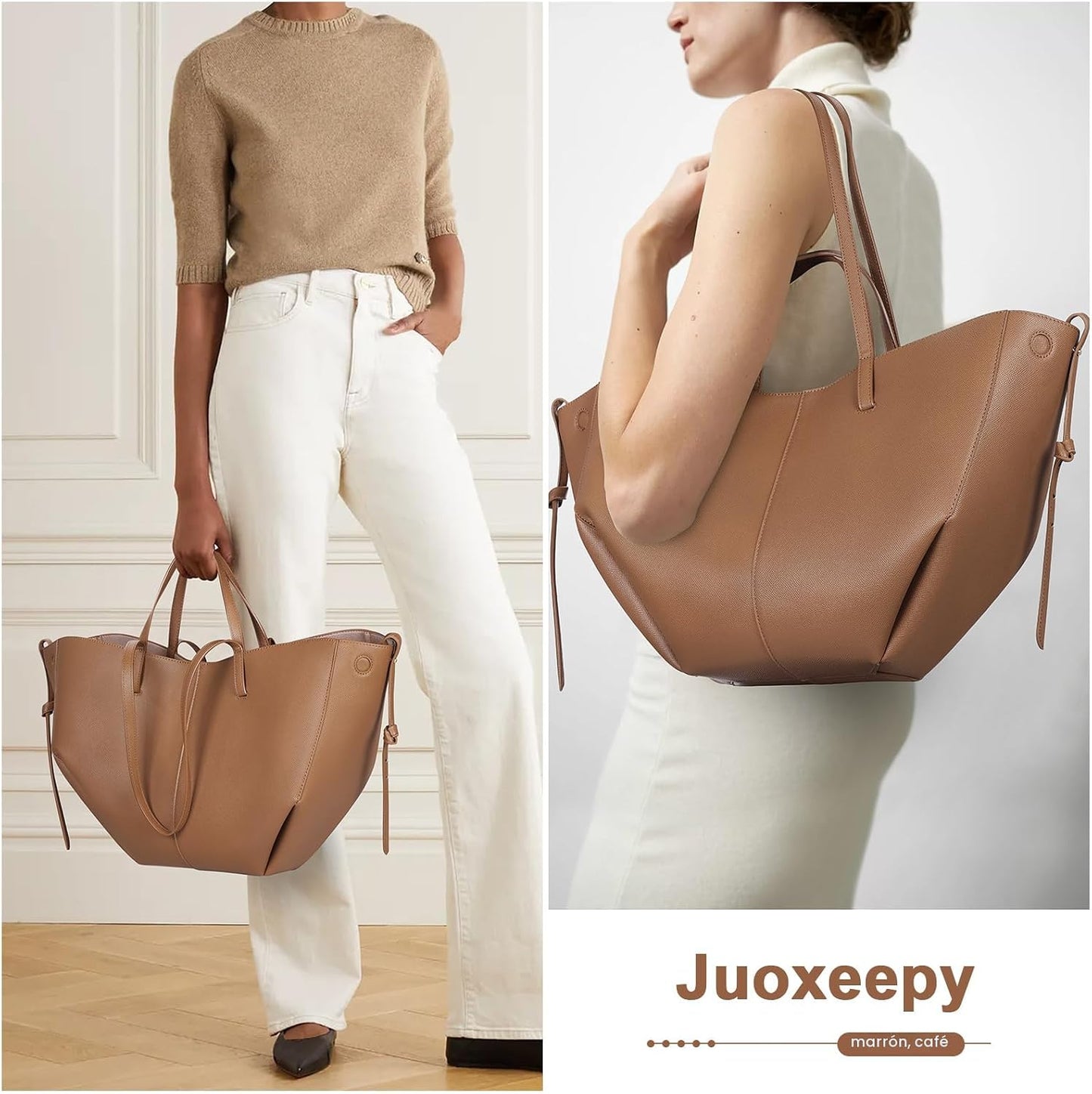 Juoxeepy Bolsa de trabajo de piel sintética para mujer, bolso de ma...