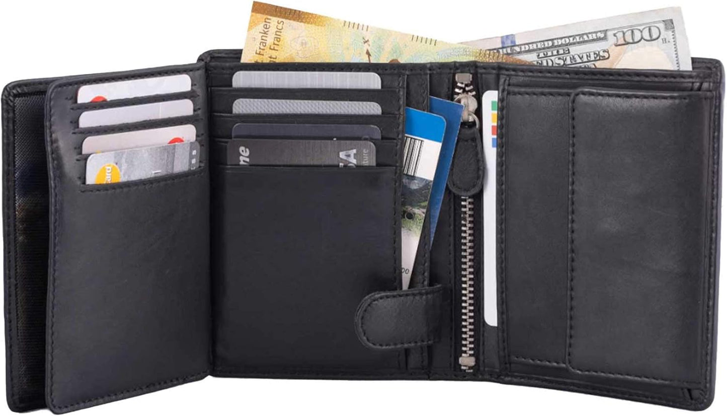 DiLoro Billeteras para hombre de Italia plegable con tapa de piel,...