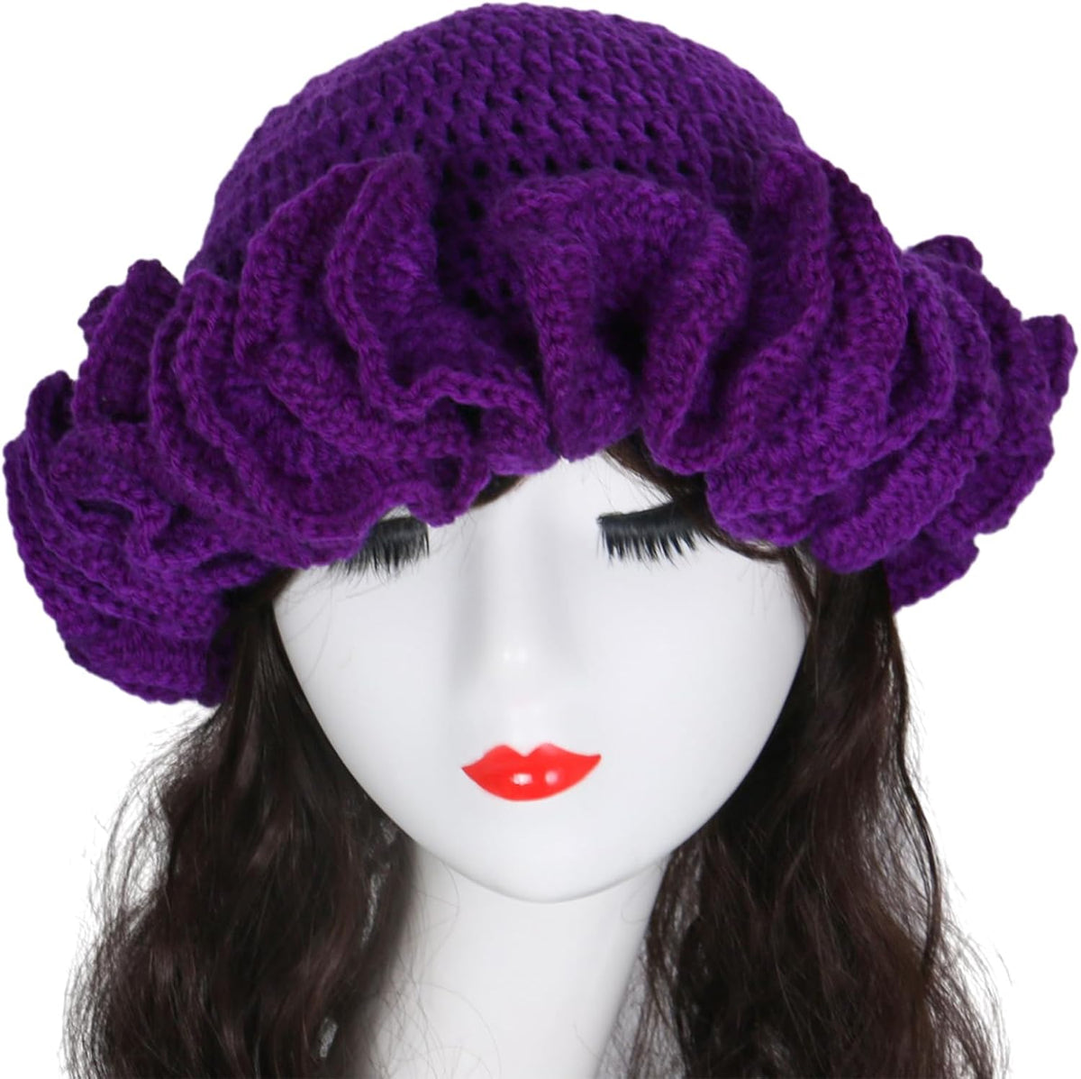 ROYALEAD Sombrero de pescador de ganchillo hecho a mano para mujer,...