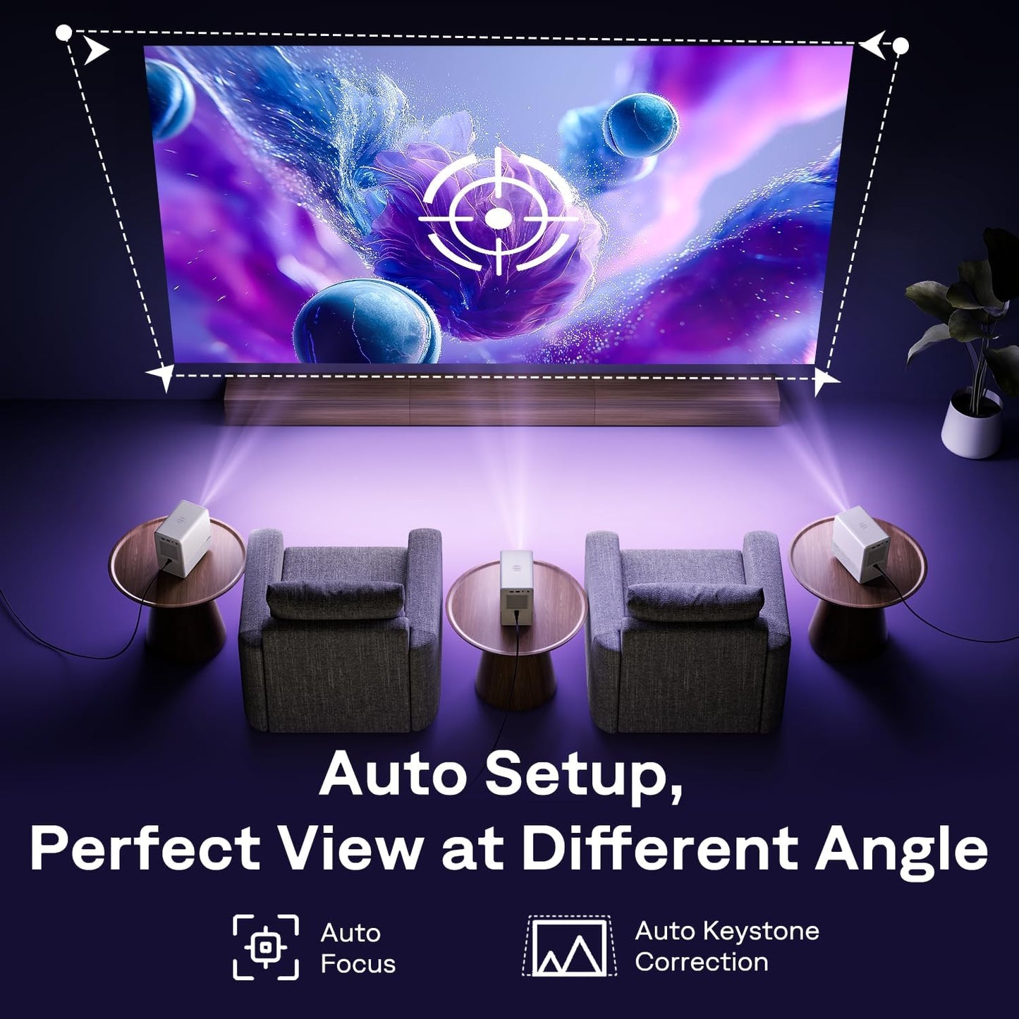 Aurzen Roku TV D1R Cube - Proyector inteligente para exteriores con...