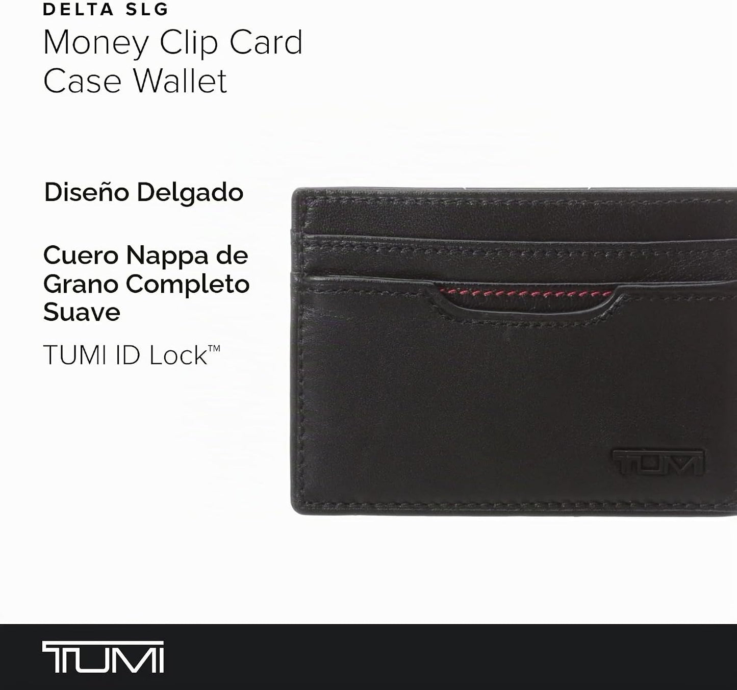 TUMI Estuche para tarjetas con clip para dinero Delta para hombre,...