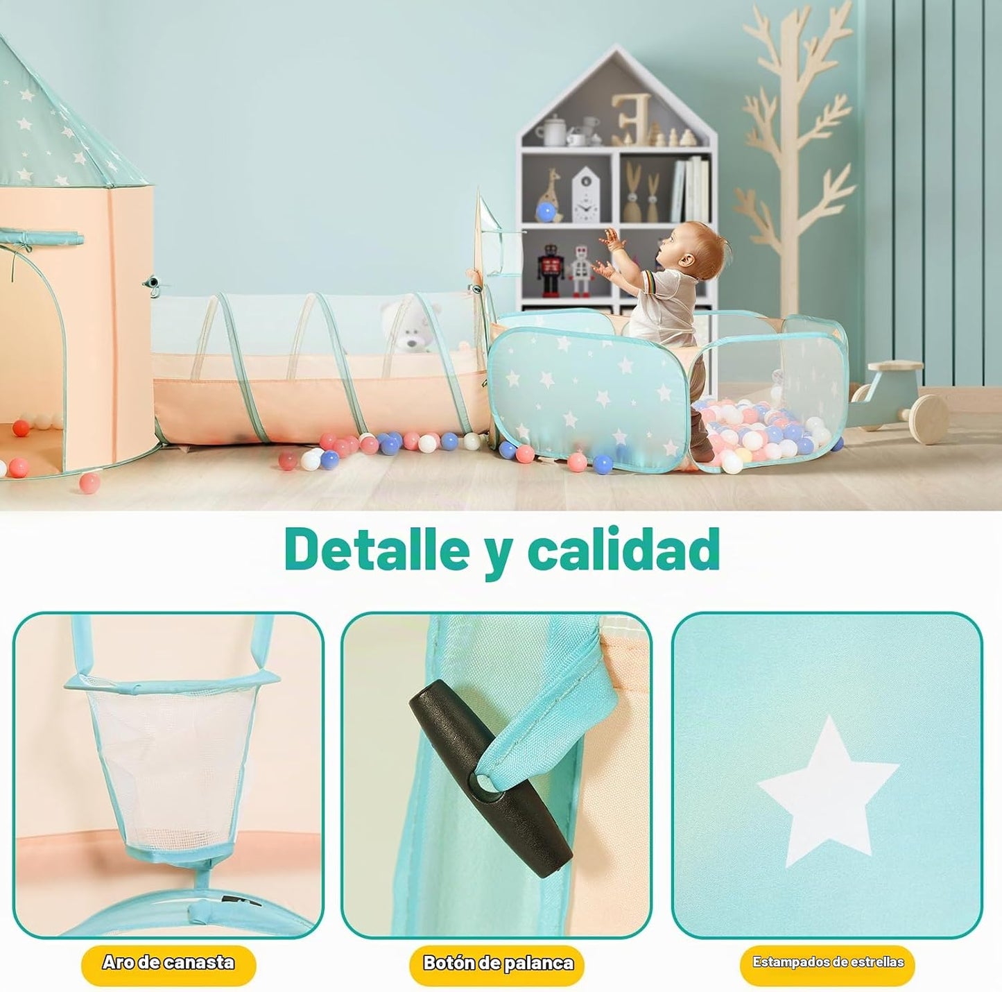 PigPigPen Tienda de Juego de 3 Piezas para Niñas y Niños con Piscin...