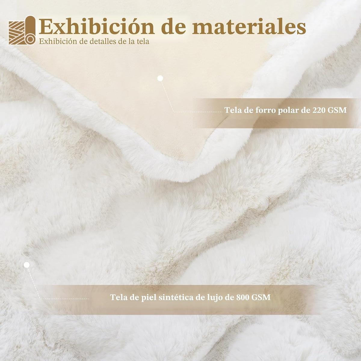 Touchat - Manta de lujo de 1000GSM de pelo sintético de conejo, cob...