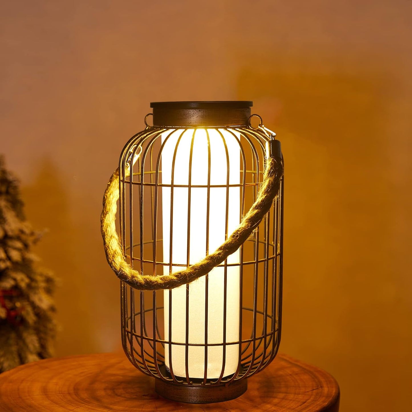 pearlstar Farol grande con energía solar para exteriores, luces col...
