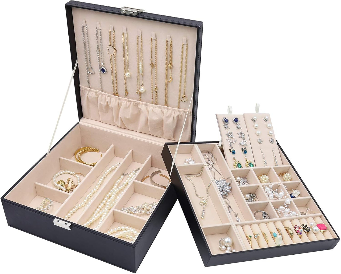 ProCase Caja de Joyas para Mujeres, 2 Capas Organizador de Joyas de...