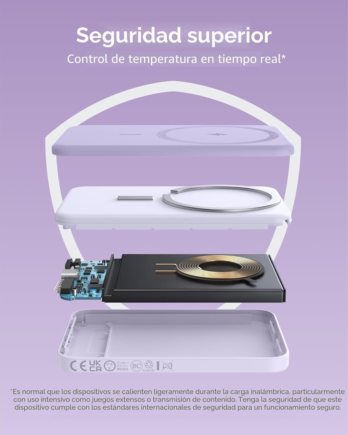 Anker 621 Cargador portátil magnético (MagGo), Banco de energía ina...
