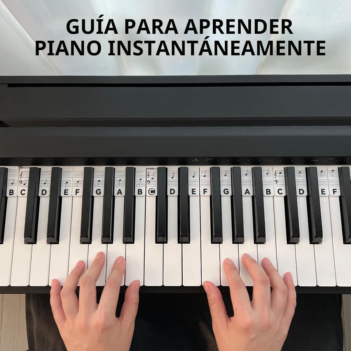 BEATBIT Guía de notas de piano para principiantes, etiquetas extraí...