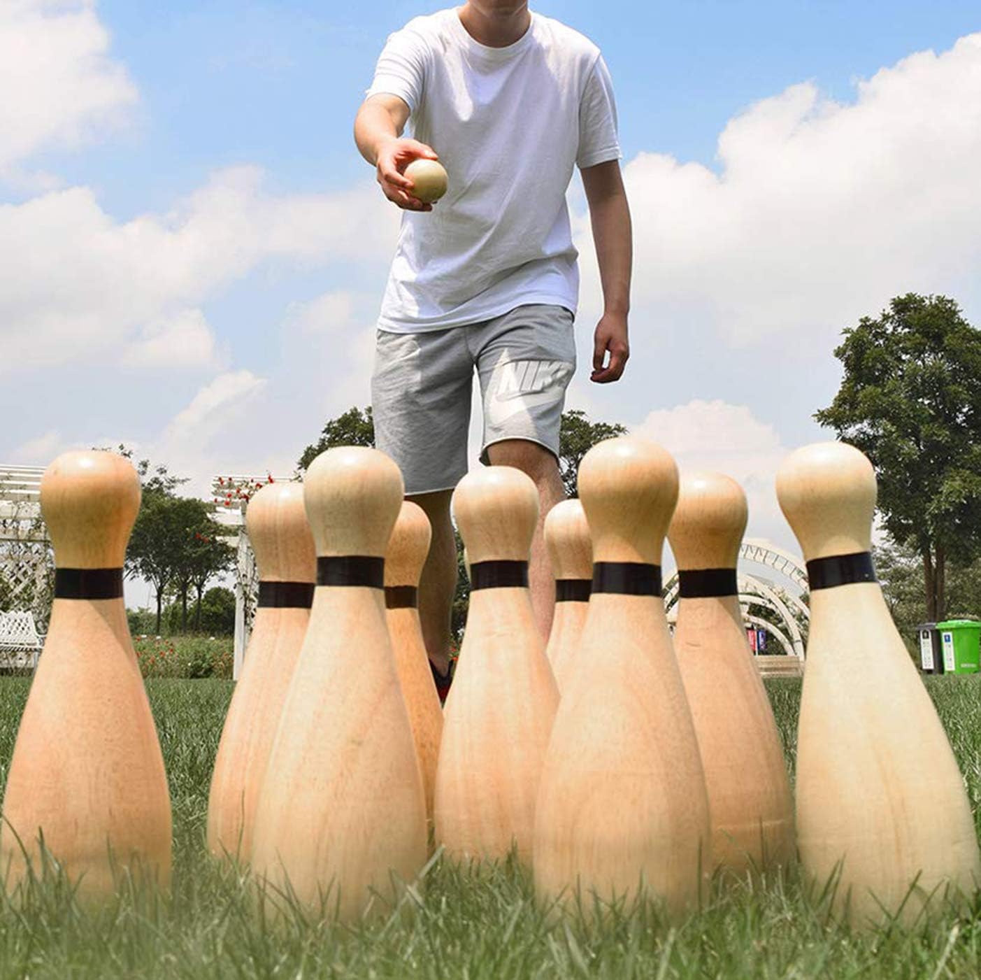 Long game NI-ROU - Juego de bolos de césped gigante para exteriores...