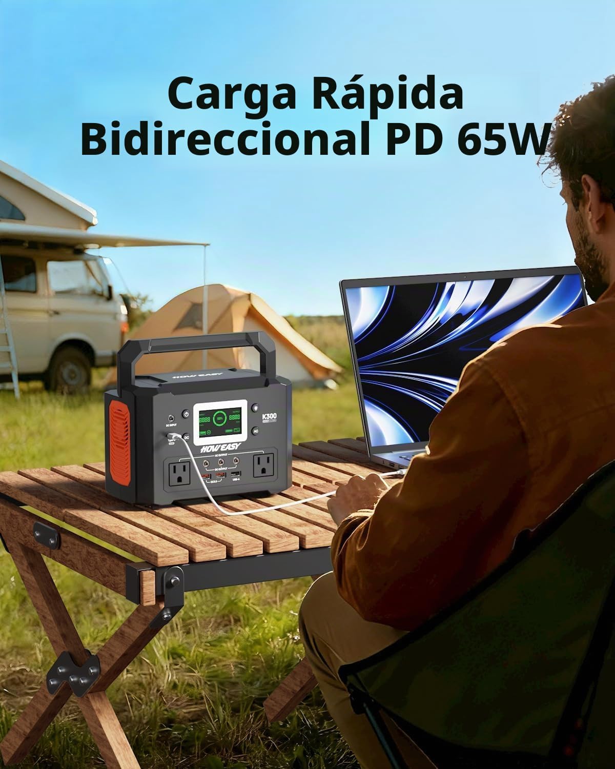 HOWEASY Estación De Energía Portátil 300W,Generador Solar 222Wh | T...