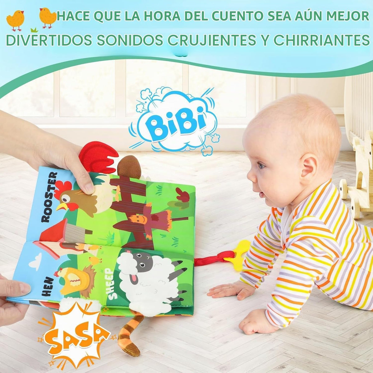 BBWOO Libro suave para bebé, juguete para bebés, regalo de ducha pa...