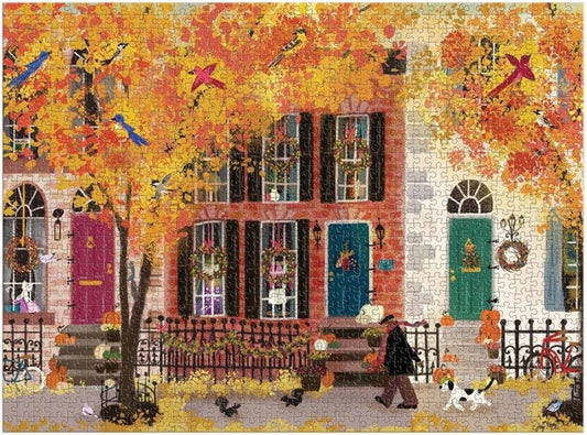 Rompecabezas de 1000 piezas de Galison Autumn in The Neighborhood,...