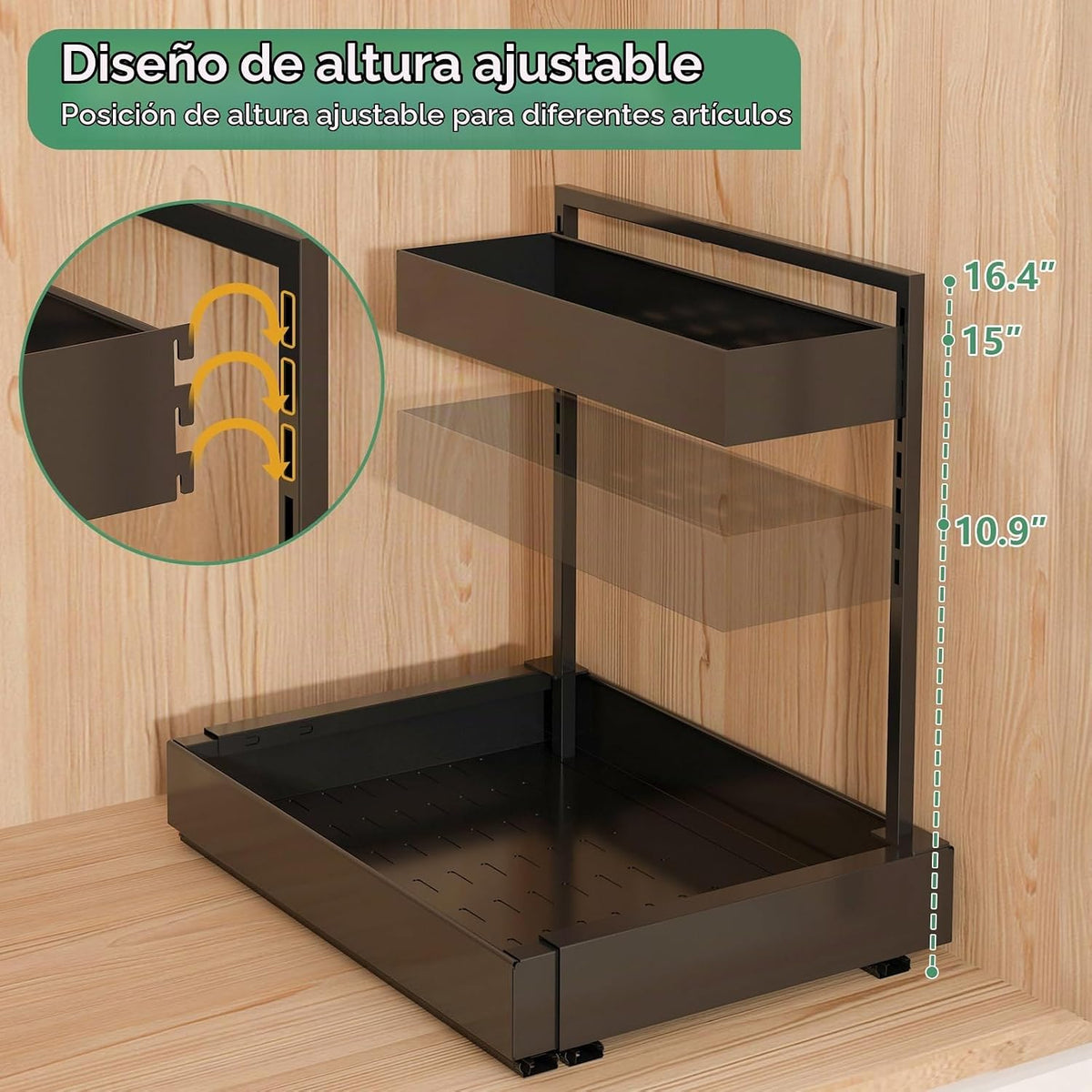 REALINN Organizadores y almacenamiento ampliables para debajo del f...