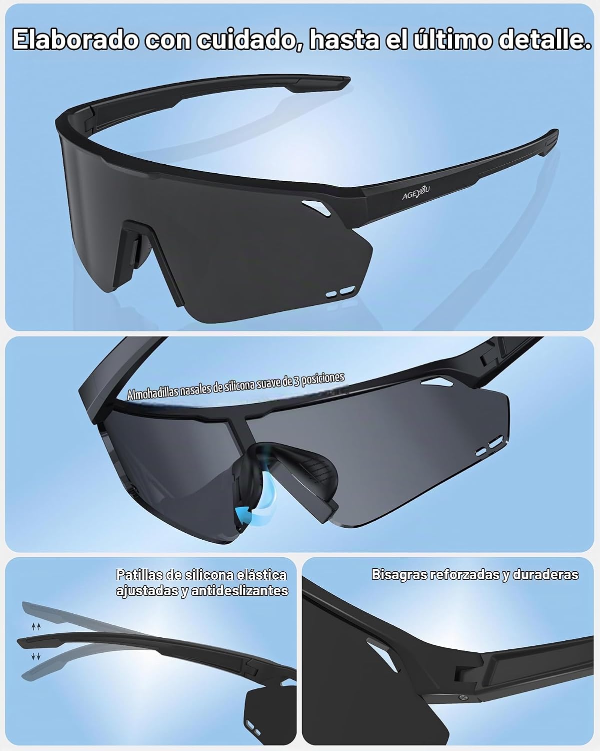 AGEYOU Gafas de sol deportivas polarizadas para hombres y mujeres |...