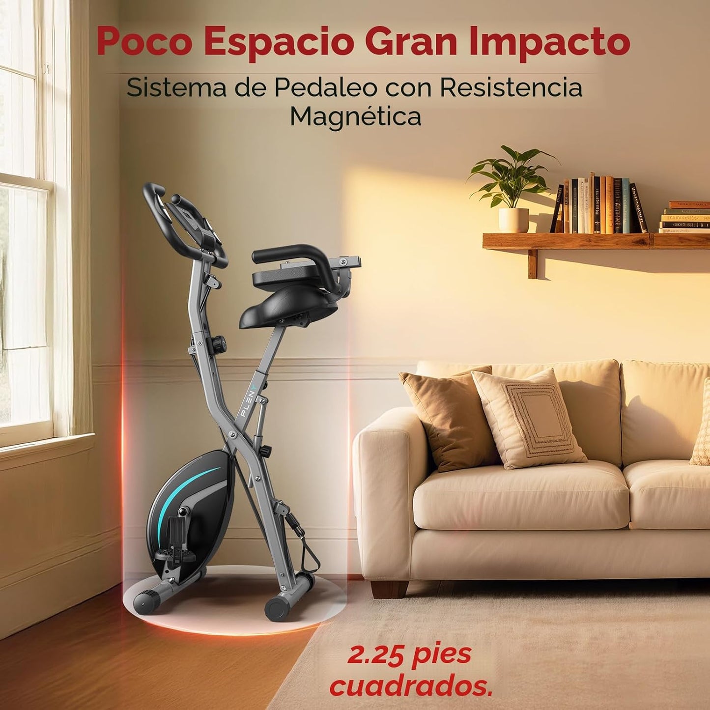 Pleny Bicicleta estática plegable, bicicletas estacionarias 5 en 1...