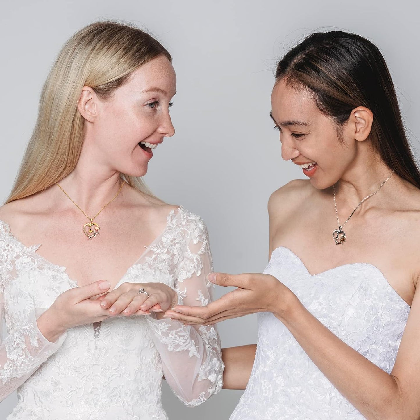 Alsanix - Collar de Corazón para Mujer, Plata de Ley\/Chapado en Or...