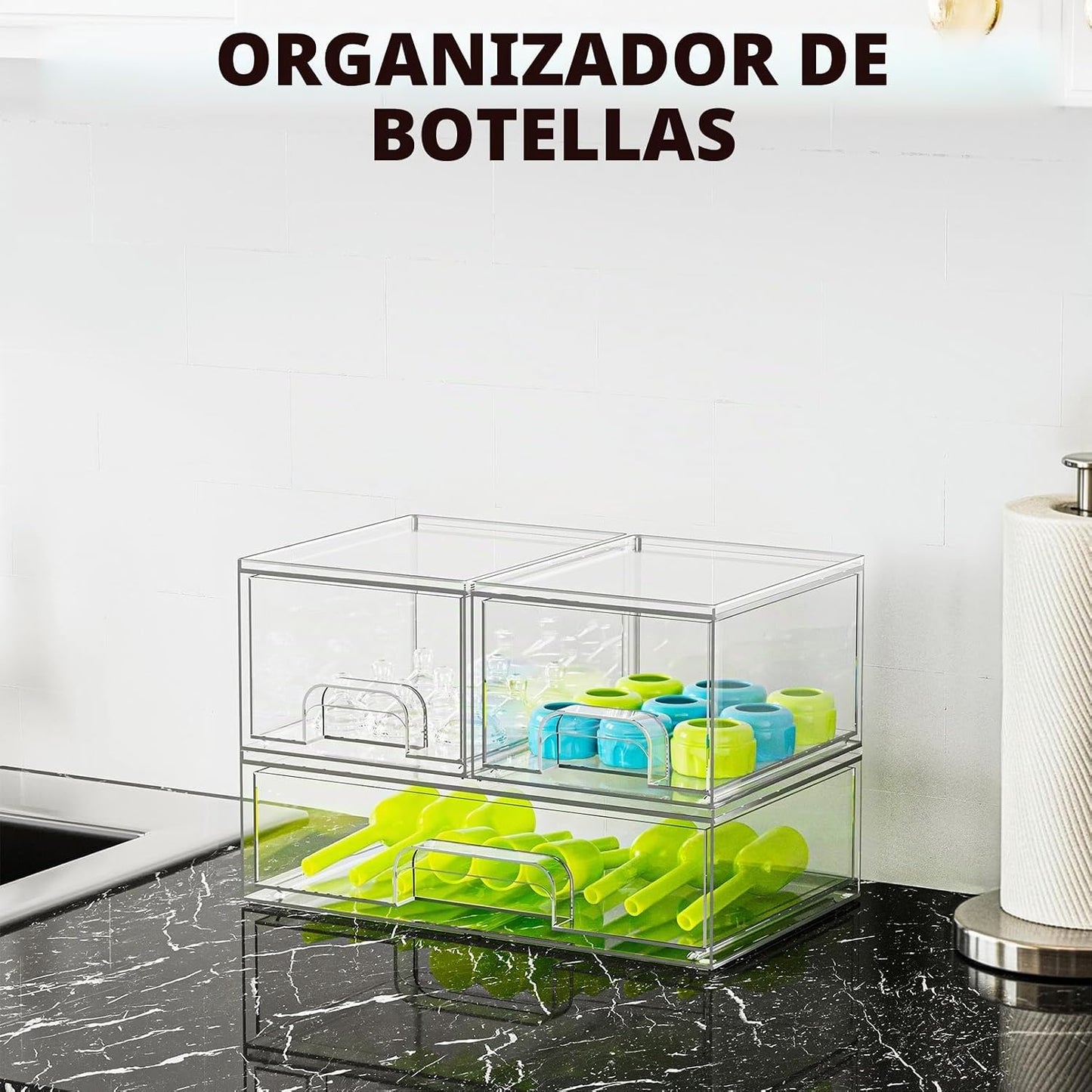 SpaceAid Organizador de almacenamiento de botellas para bebé, conte...